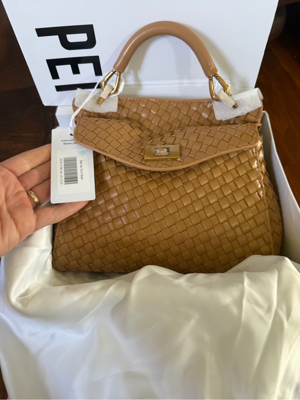 JW PEI Woven Satchel in Tan with Gold Hardware - Picture 5 of 5